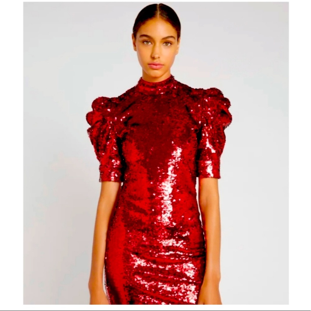 Alice and Olivia Bordeaux Dress